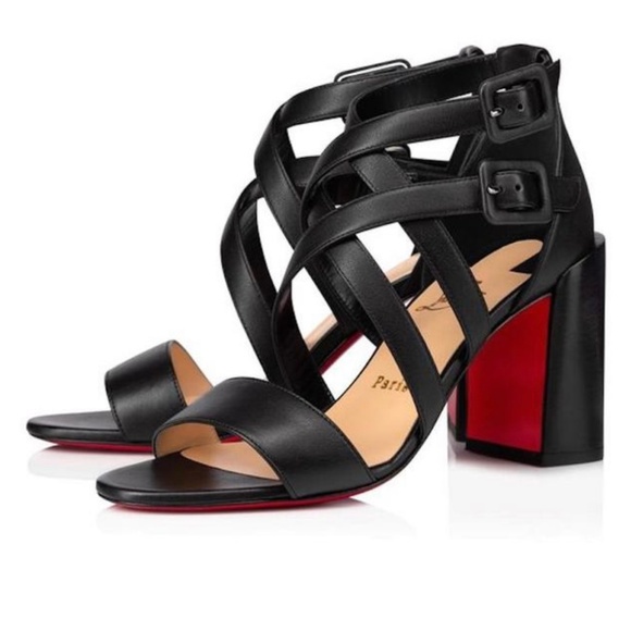 シューズ・サンダルその他 CHRISTIAN LOUBOUTIN Women Shoes 1250991LE Black So Me - 100 mm Strappy sandals - Kid leather and spikes